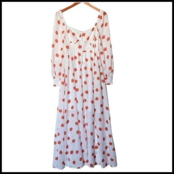Since Then White Floral Long Sleeve Button Front Maxi Dress S NWT - Picture 1 of 12